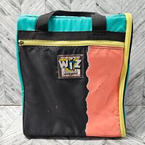 Vintage Wiz Personal Locker Backpack Bag 90s Teal Pink Black Checkered Kidcore